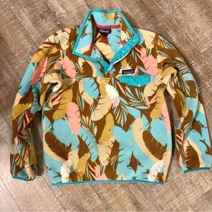Patagonia Feather Print Synchilla Snap T Fleece Pullover